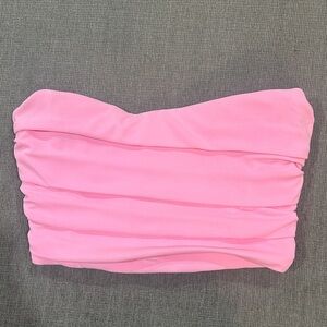 Zara ruched pink cropped corset